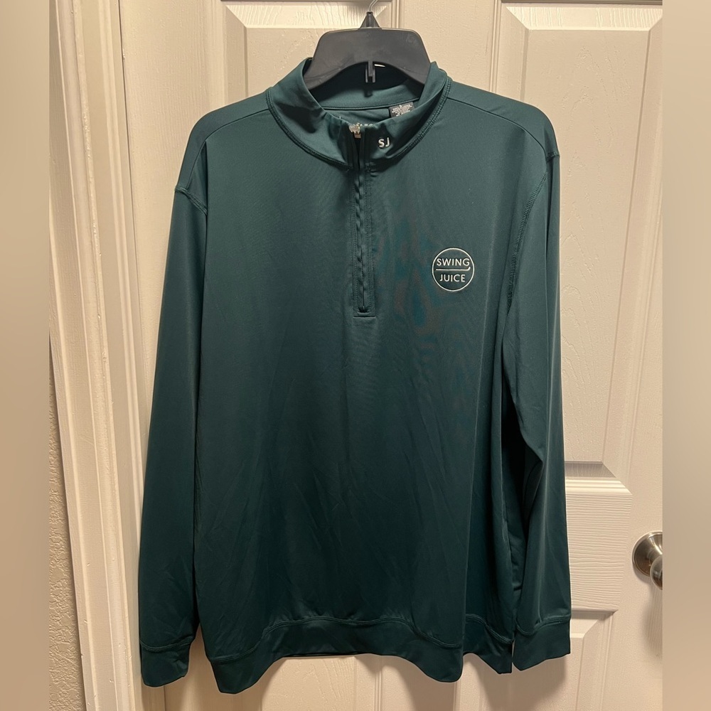 Swing Juice | Men's Long Sleeve 1/4 Zip‎ Green Pullover Sz L